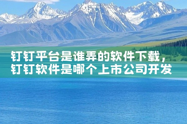 钉钉平台是谁弄的软件下载